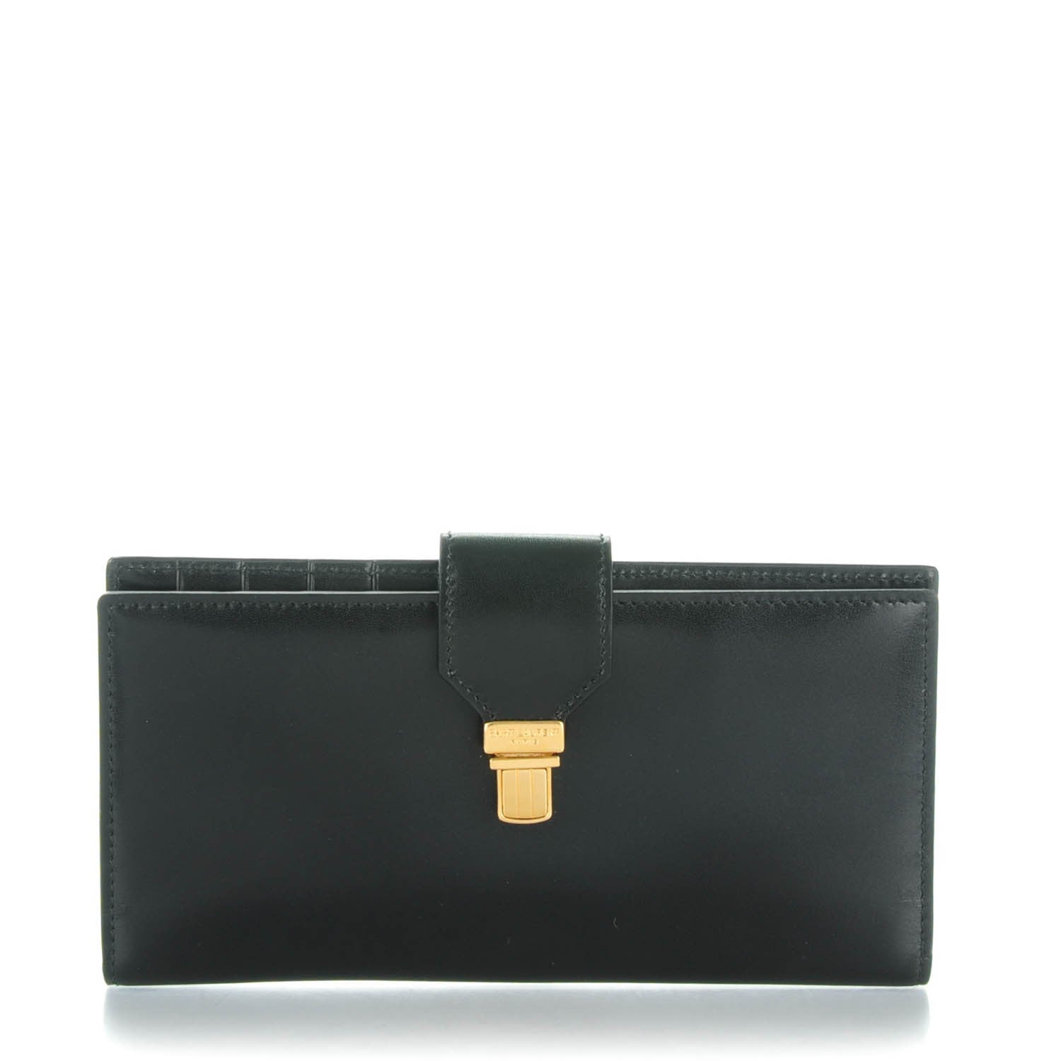 Saint Laurent Calfskin Classic Pushlock Wallet Black 1 of 7
