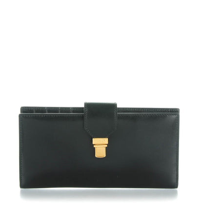 Saint Laurent Calfskin Classic Pushlock Wallet Black 1 of 7