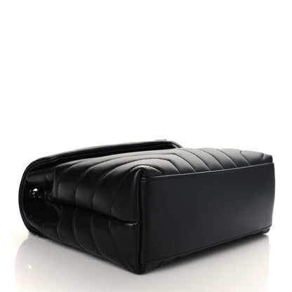 Saint Laurent Calfskin Y Quilted Monogram Monochrome Small Loulou Chain Satchel Black 4 of 10