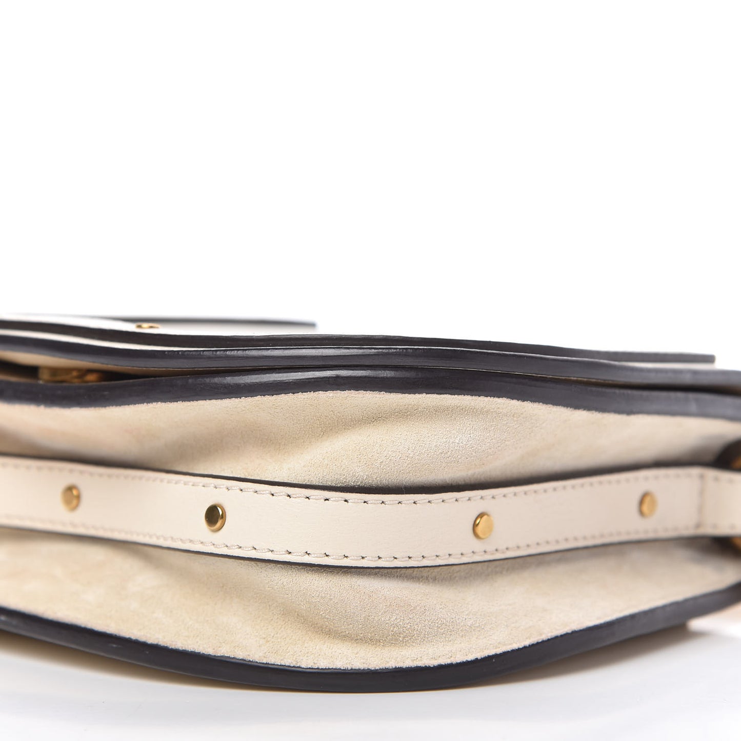 Calfskin Suede Small Nile Bracelet Bag Off White
