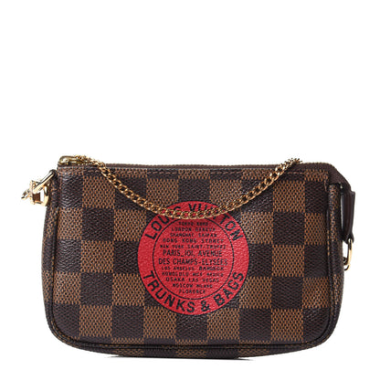Louis Vuitton Damier Ebene Complice Trunks and Bags Mini Pochette Accessories Red 1 of 4