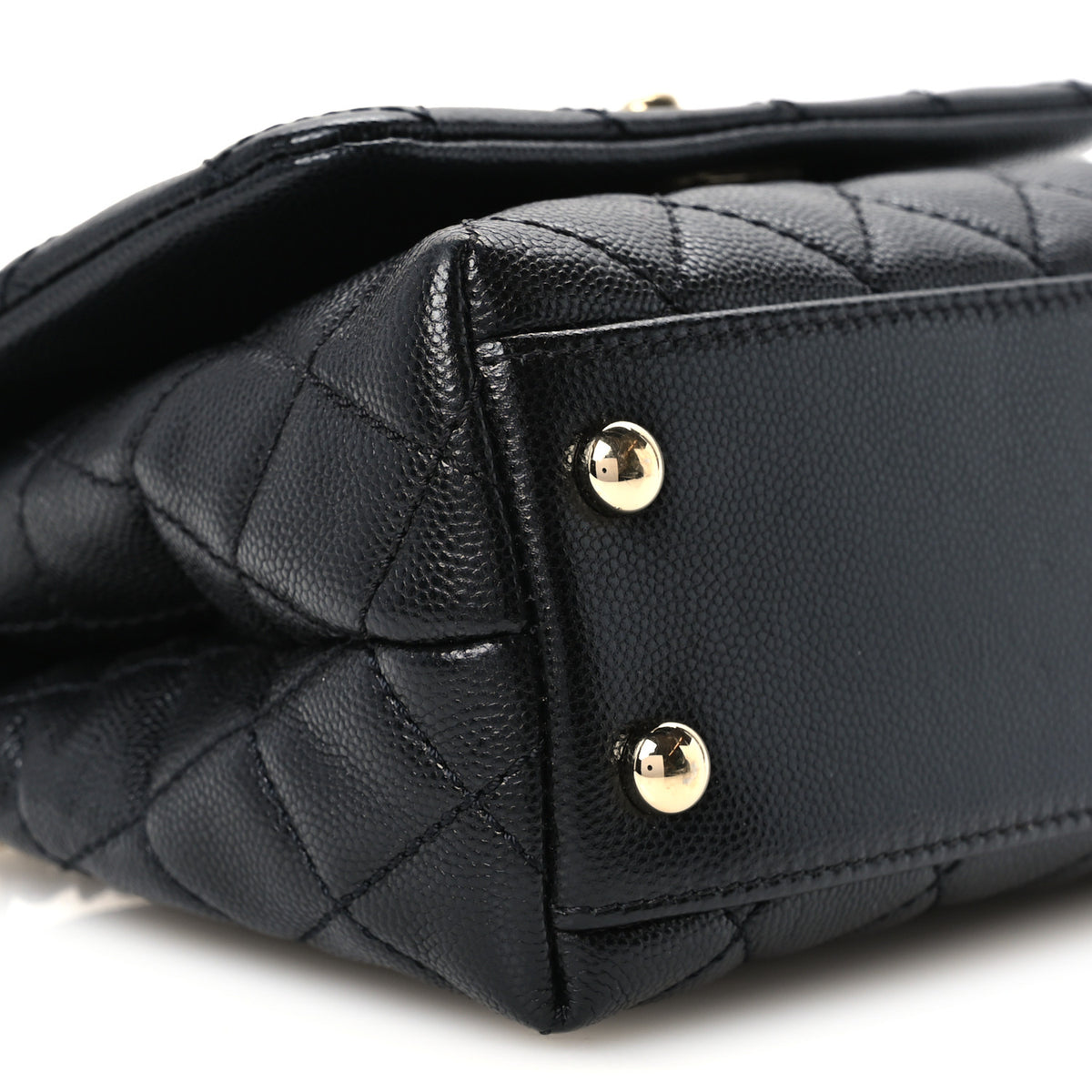 Caviar Quilted Extra Mini Coco Handle Flap Black