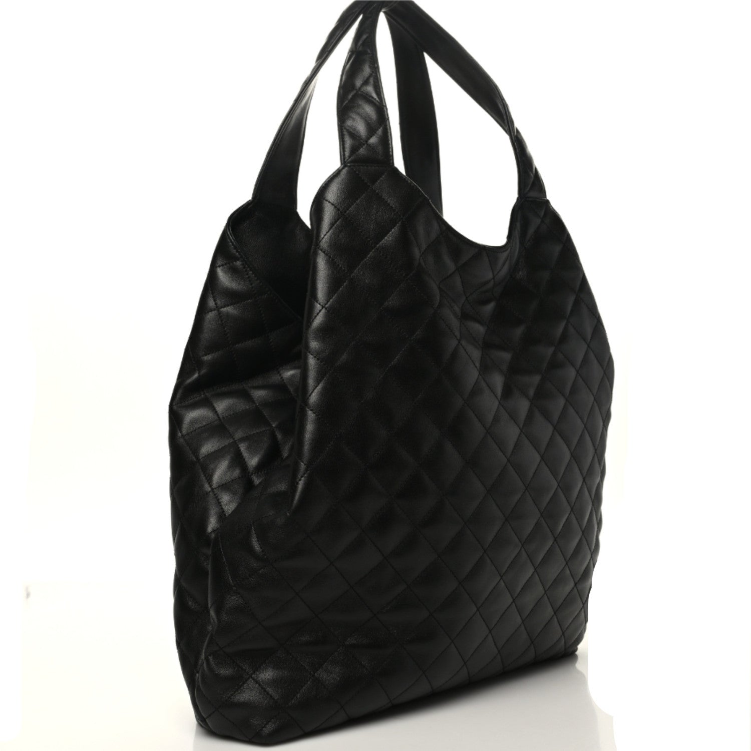Saint Laurent Lambskin Quilted Maxi Icare Shopping Tote Black 4 of 11