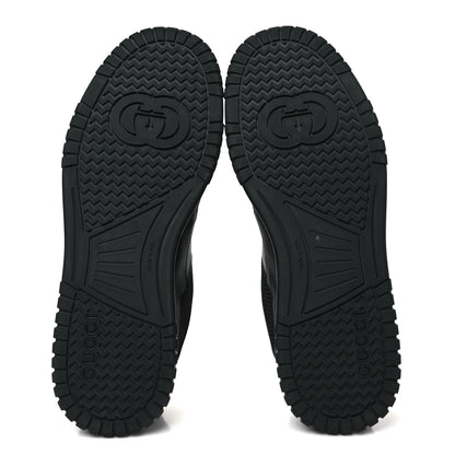 Gucci Calfskin Miro Soft Perforated Technical Jersey Knit Mens Jones Sneakers 10 Black 6 of 9