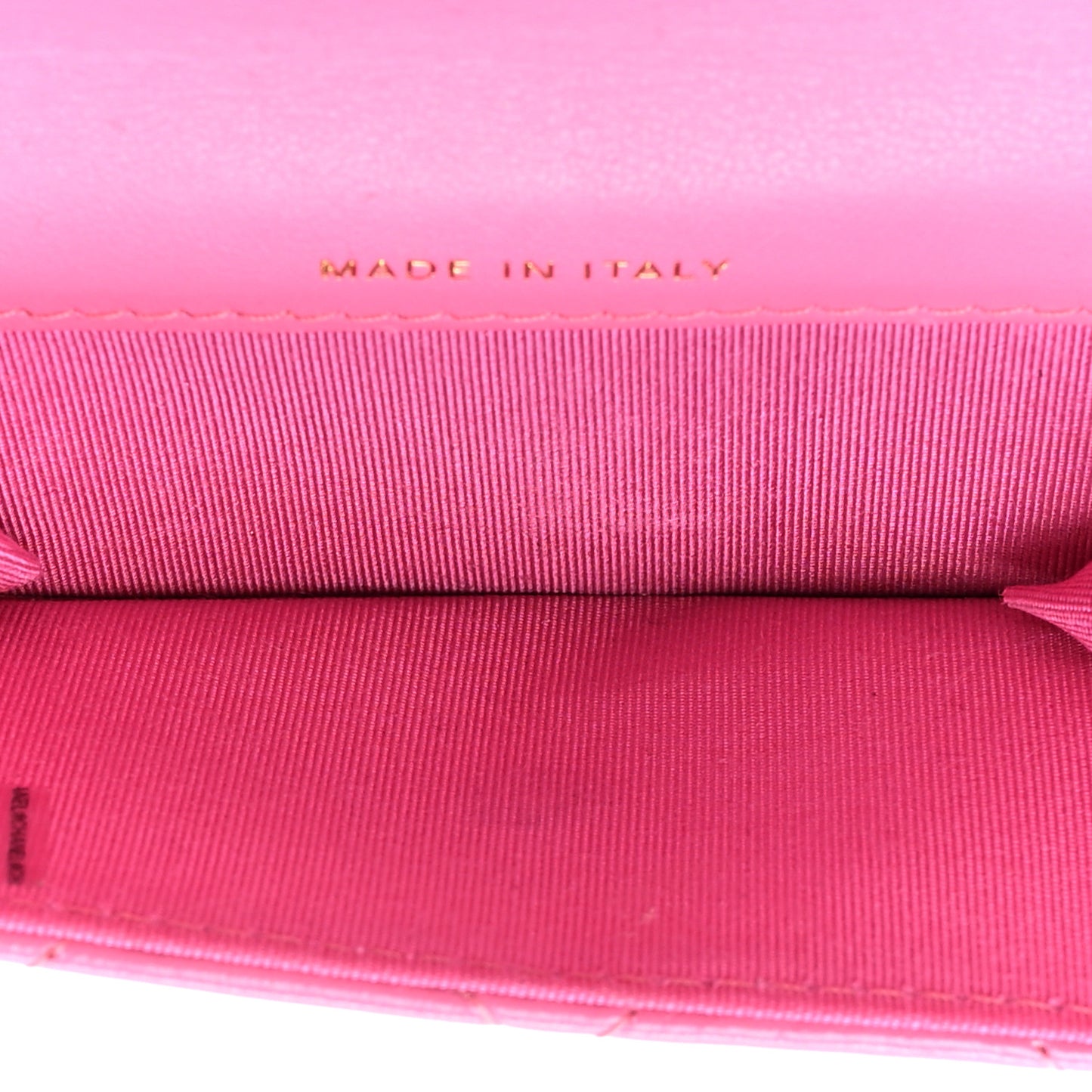 Shiny Crumpled Lambskin Flap Coin Purse Bracelet Pink