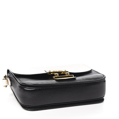 Miu Miu Goatskin Madras Shoulder Bag Black White 3 of 8