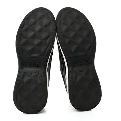 Chanel Velvet Calfskin Mixed Fibers CC Sneakers 36.5 Black 6 of 14