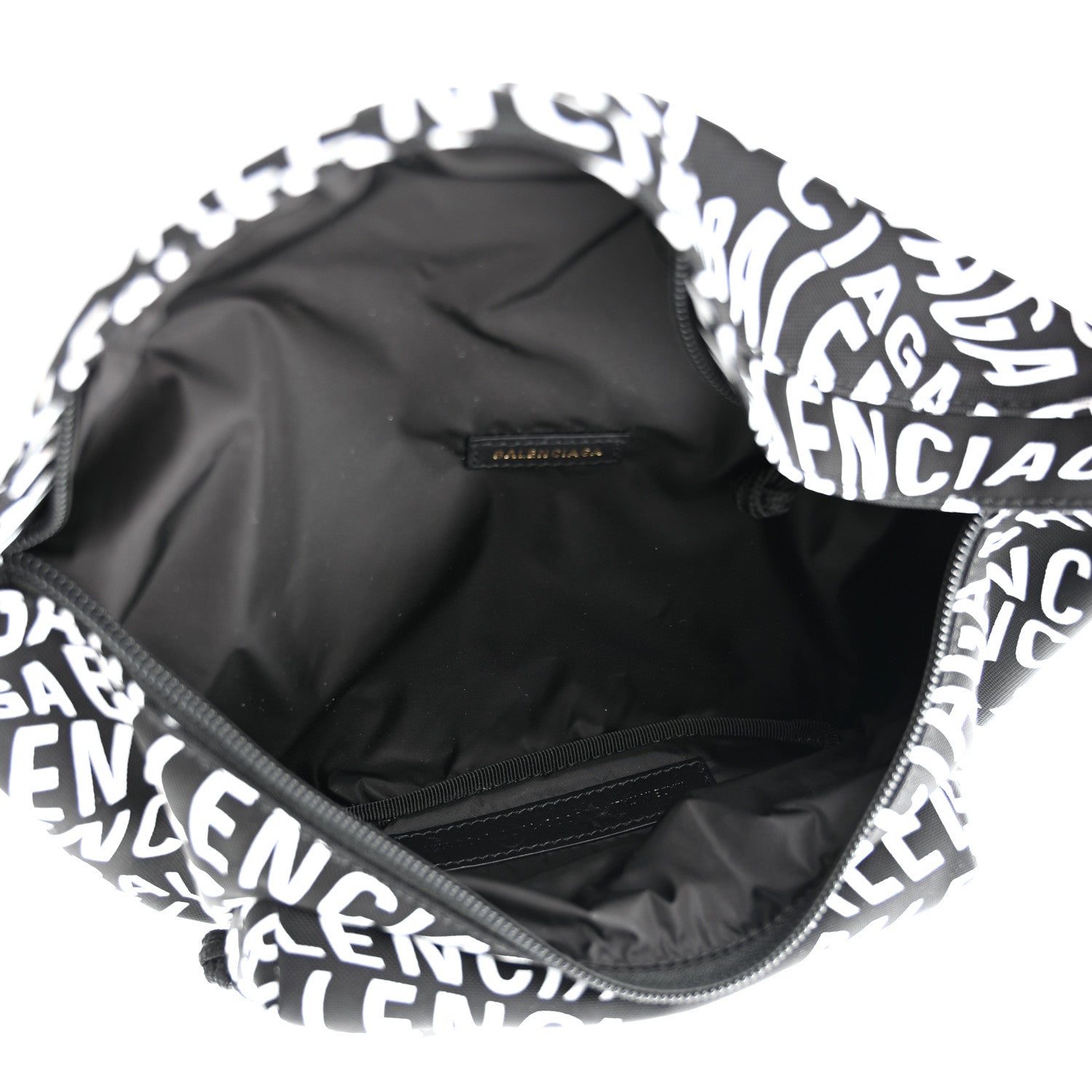Balenciaga Nylon Wave Logo Print Wheel Beltpack Black White 5 of 10