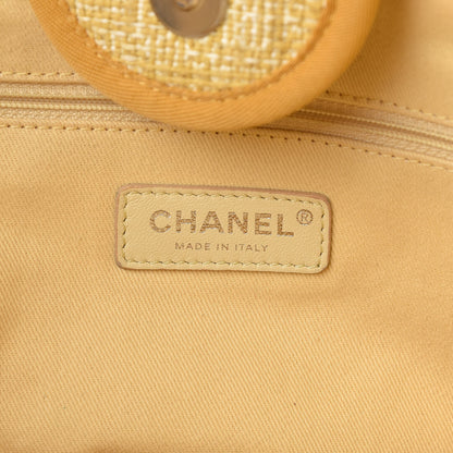 Chanel Canvas Medium Deauville Tote Light Yellow 6 of 11