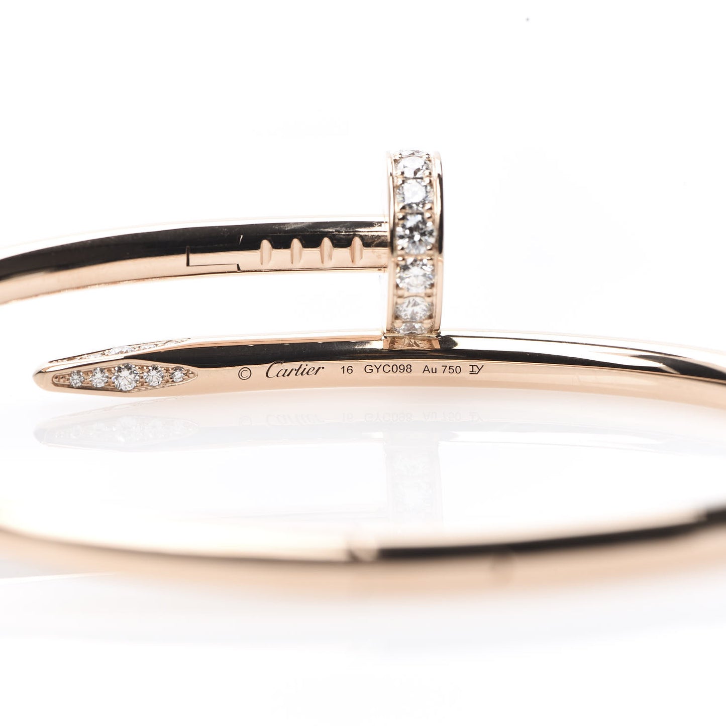 18K Pink Gold Diamond Juste Un Clou Bracelet 16