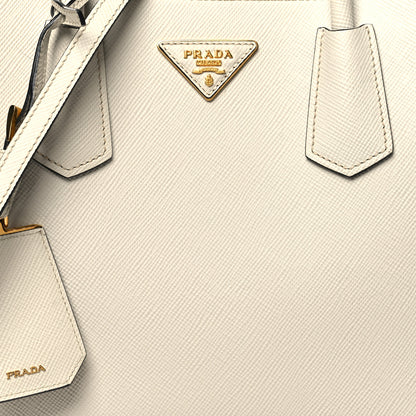 Prada Saffiano Cuir Medium Double Bag Talco Lacca 8 of 12