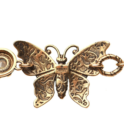 Gucci Crystal Butterfly Necklace Aged Gold Multicolor 7 of 7