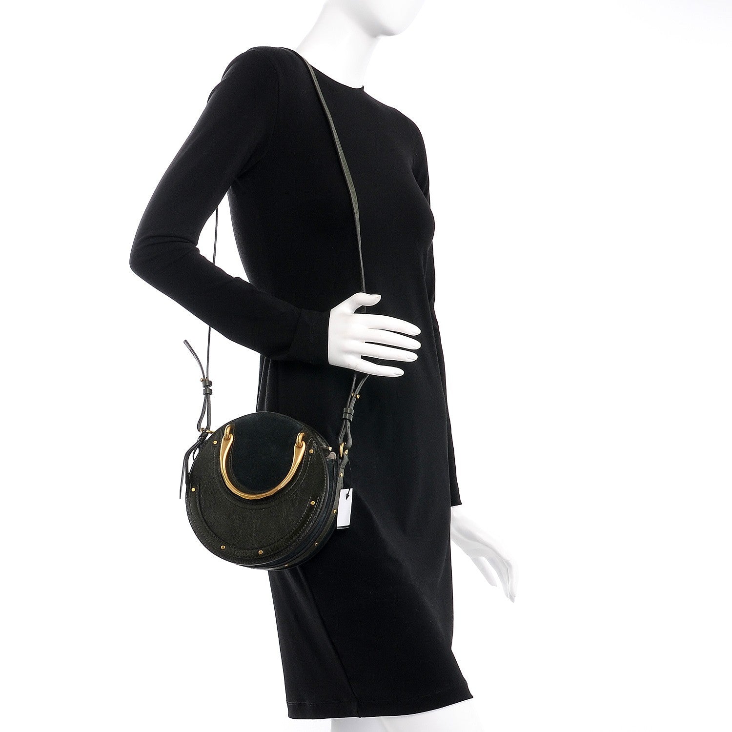Chloe Calfskin Suede Small Pixie Bag Intense Green 2 of 7