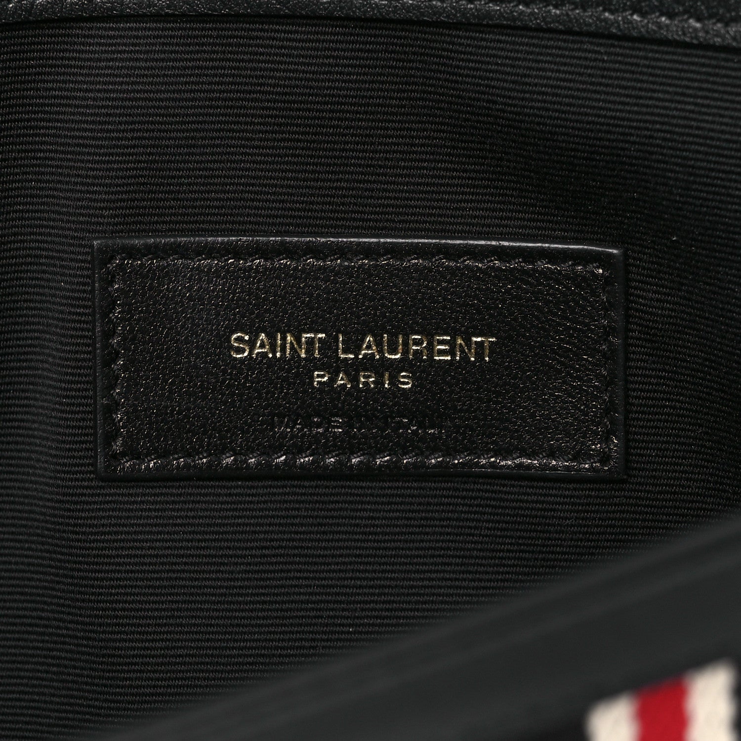 Saint Laurent Canvas Striped Uptown Pouch Red Black 6 of 9