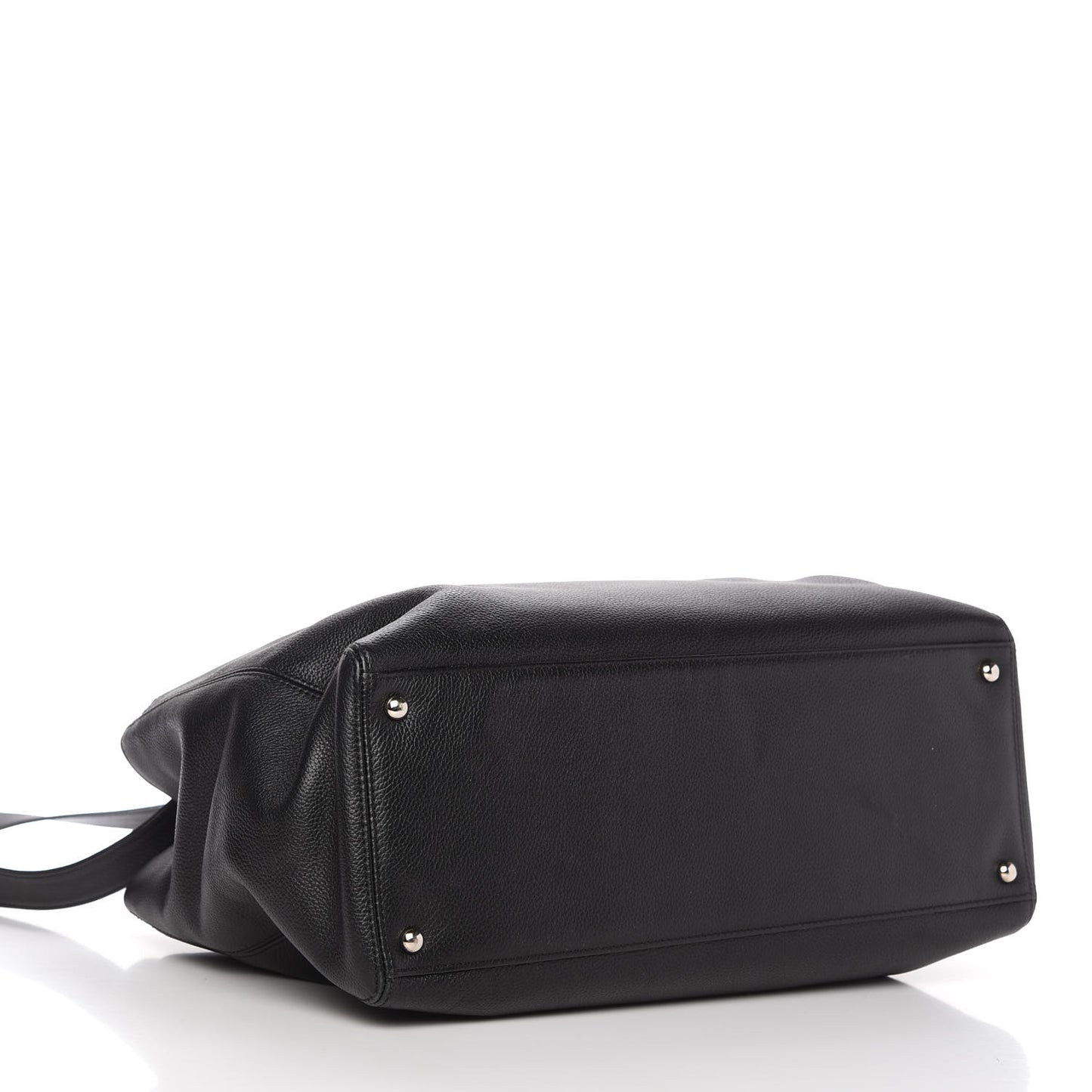 Calfskin Cerf Executive Shopper Tote Black