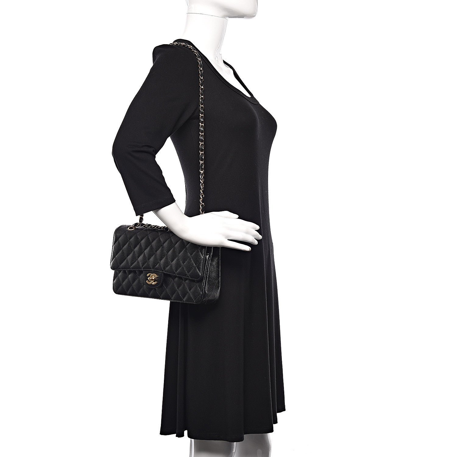 Chanel Caviar Quilted Medium Double Flap Black 1 of 12