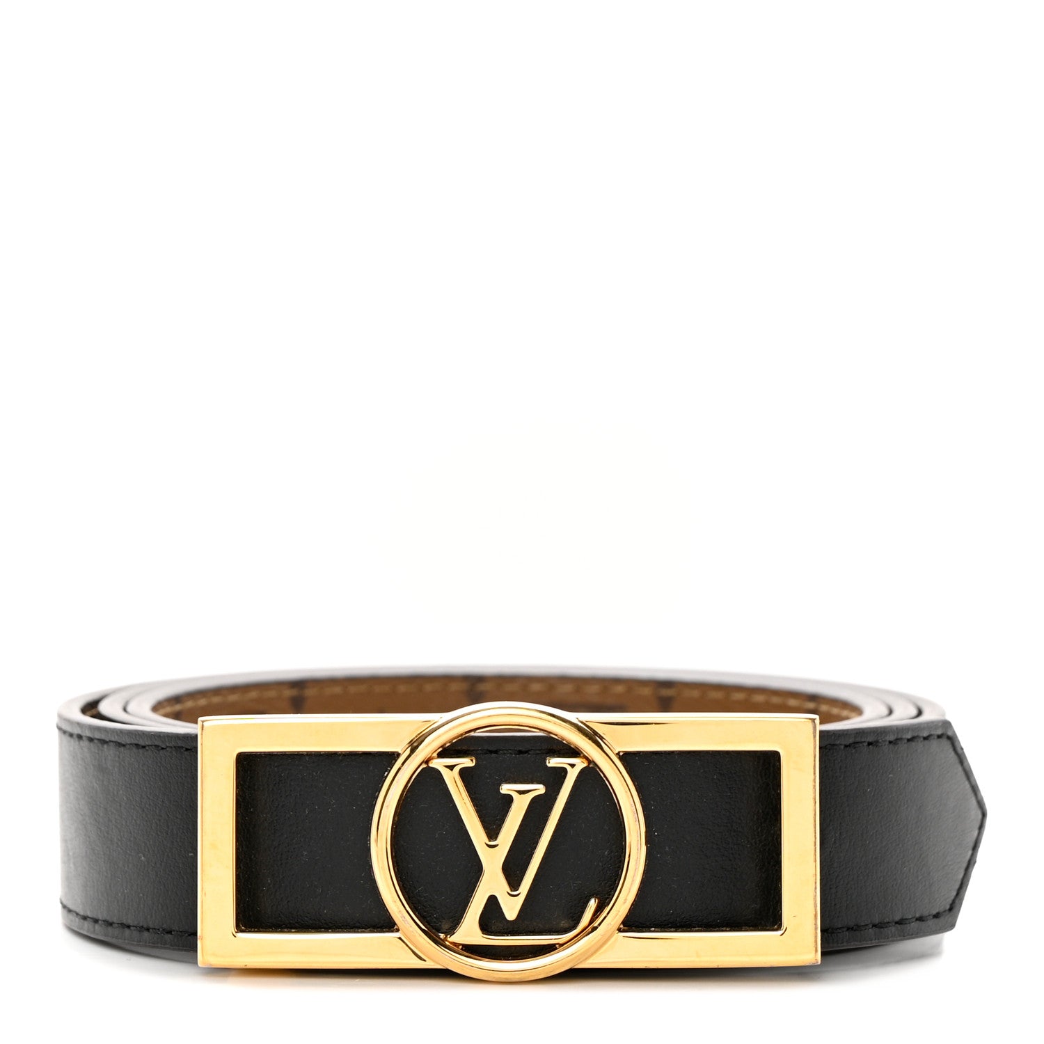 Louis Vuitton Monogram 25mm Dauphine Reversible Belt 80 32 Tan 3 of 12