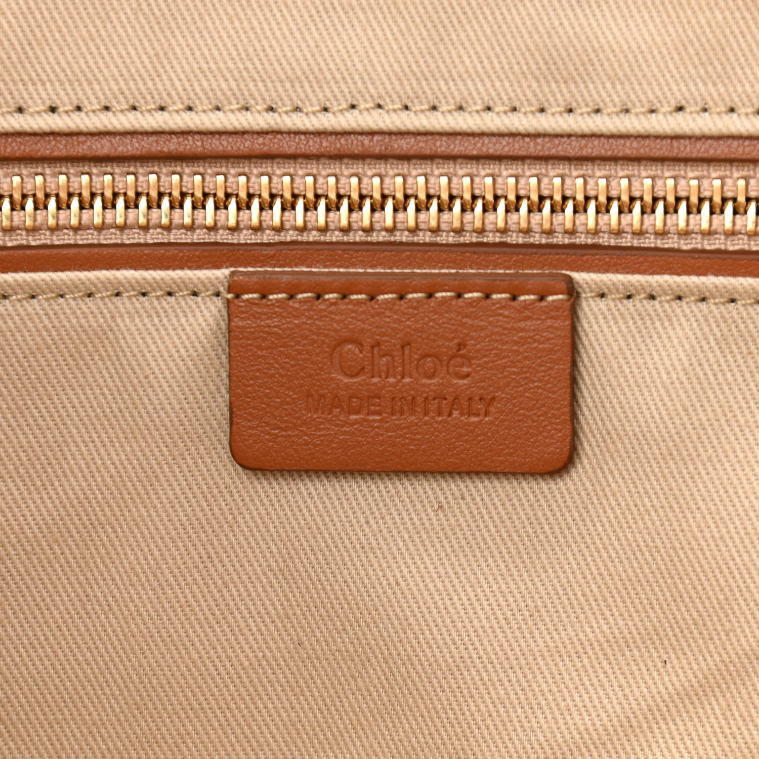 Chloe Smooth Calfskin Little Horses Embroidered Tao Zipped Tote Caramel 6 of 14