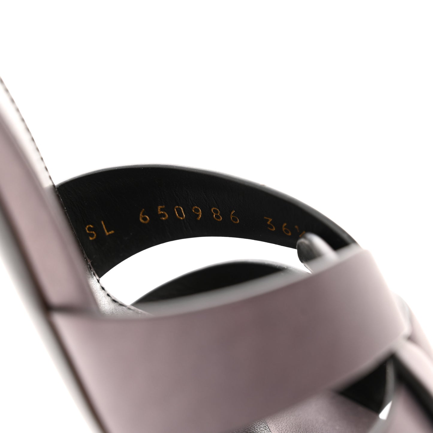 Calfskin Tribute 85 Slide Sandals 36.5 Iris