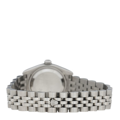 Rolex Stainless Steel 18K White Gold Mother of Pearl 26mm Oyster Perpetual Datejust Watch Roman 179174 3 of 5