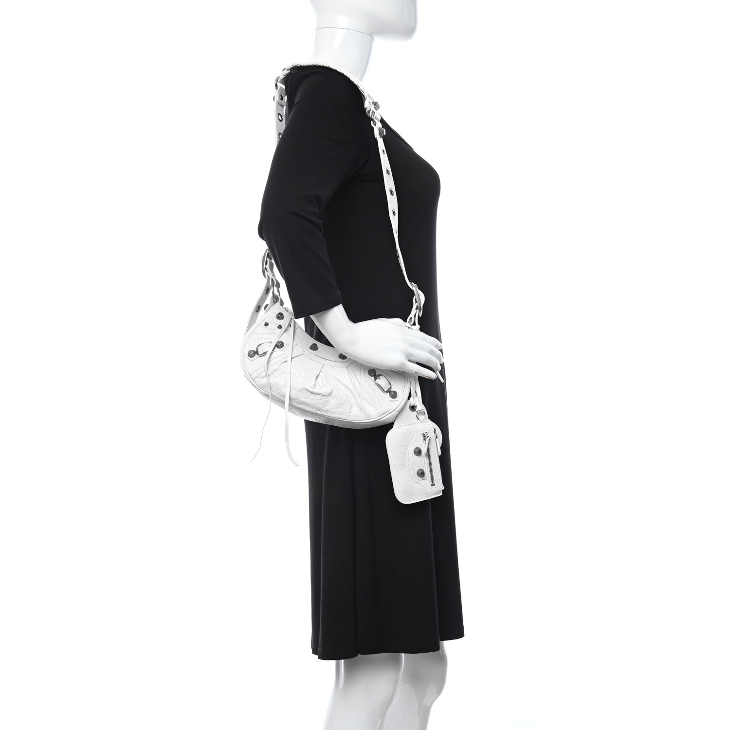 Balenciaga Agneau Arena Le Cagole Shoulder Bag XS Optic White 2 of 10