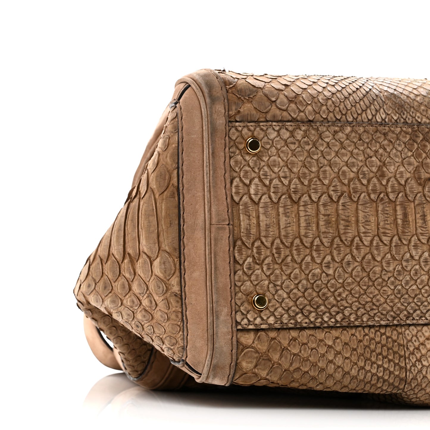 Snakeskin Large GG Running Tote Brown
