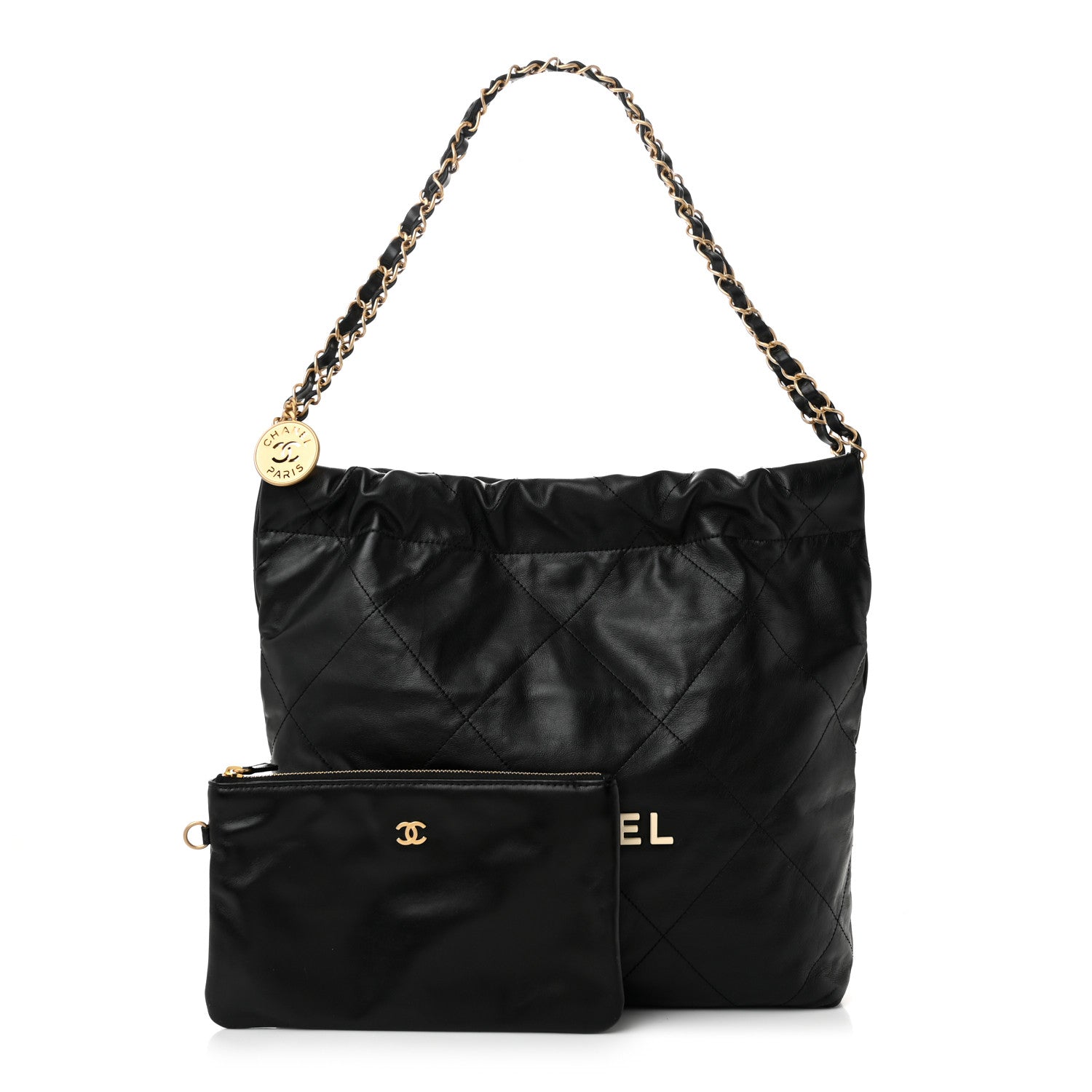 Chanel Shiny Calfskin Quilted Small Chanel 22 Black 3 of 11