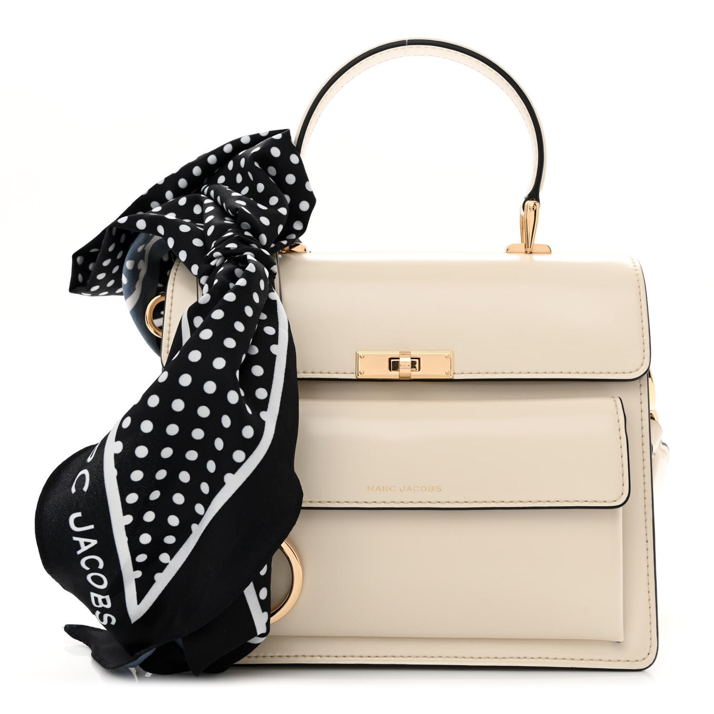 Shiny Calfskin Uptown Shoulder Bag White