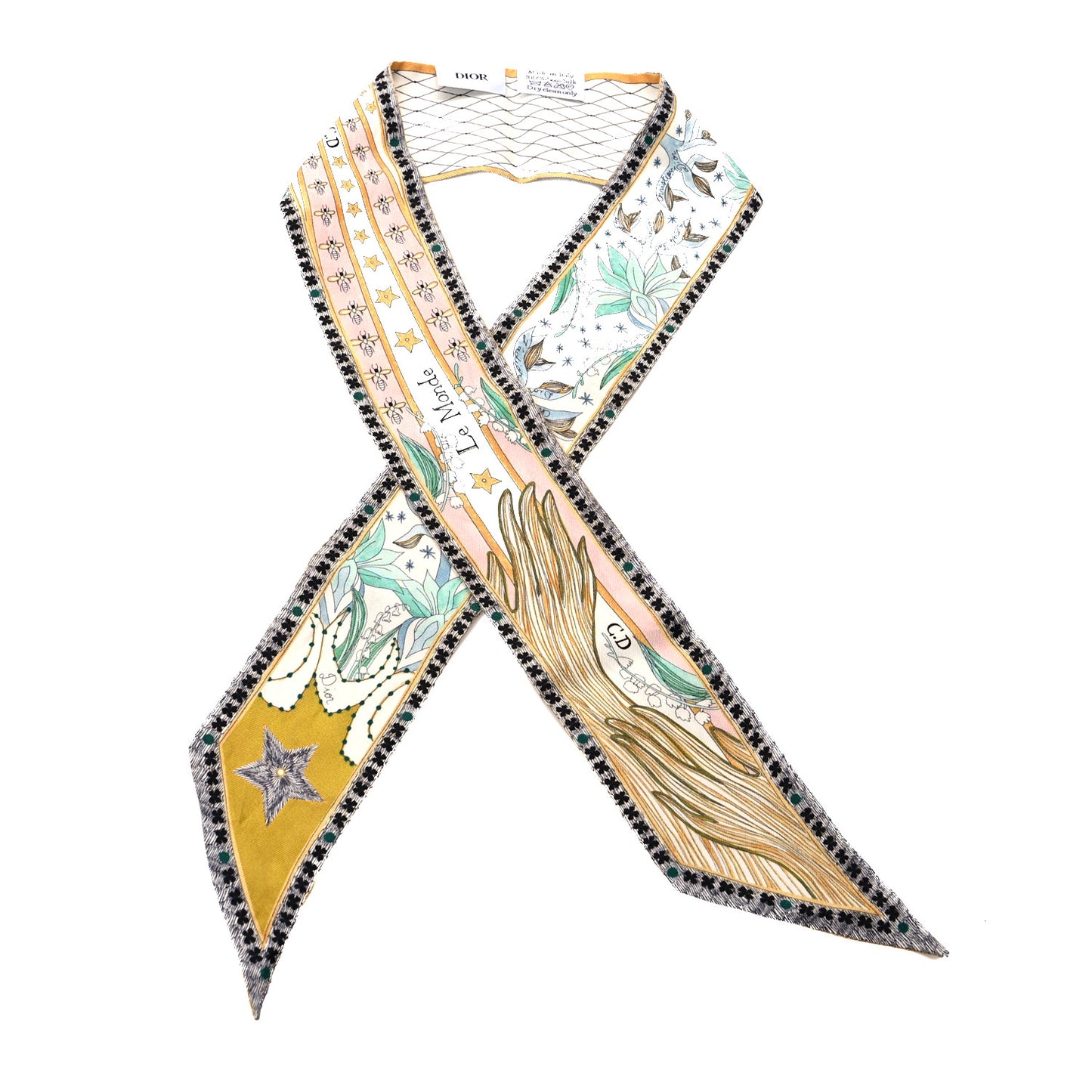 Silk Mitzah Le Monde Scarf White Multicolor