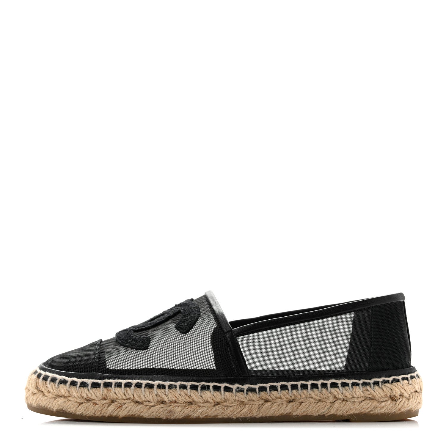 Chanel Mesh Grosgrain CC Espadrilles 38 Black 1 of 11