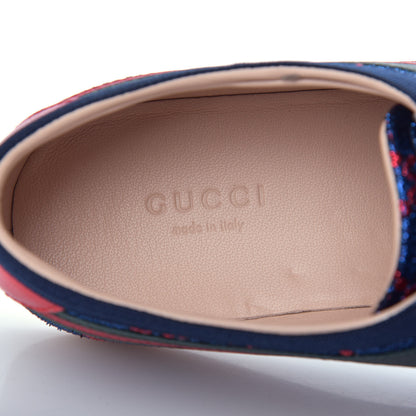 Gucci Lurex Calfskin Web GG Monogram Womens Falacer Sneakers 36 Iridescent Blue Iridescent Red Silver 8 of 13