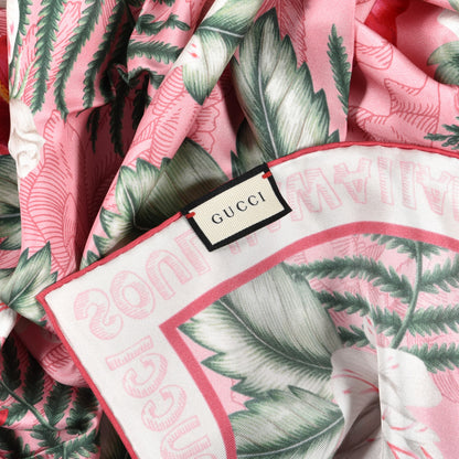 Gucci Silk Twill Dream Hawaiian Square Scarf Roseate 3 of 4