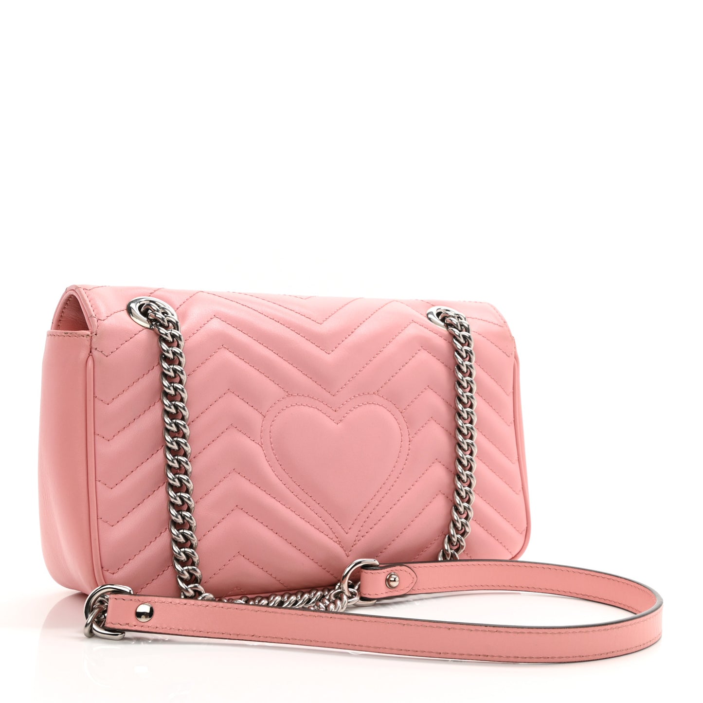 Calfskin Matelasse Small GG Marmont Shoulder Bag Wild Rose