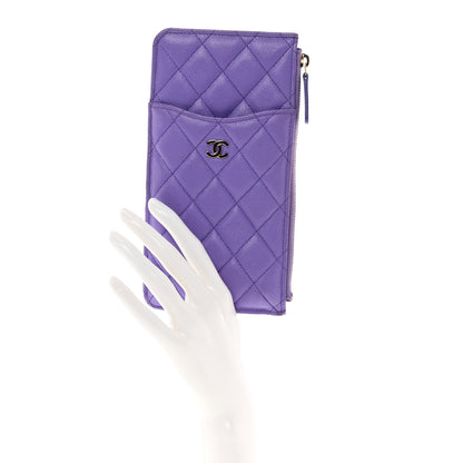 Chanel Caviar Quilted Classic Flat Wallet Pouch Purple 2 of 10