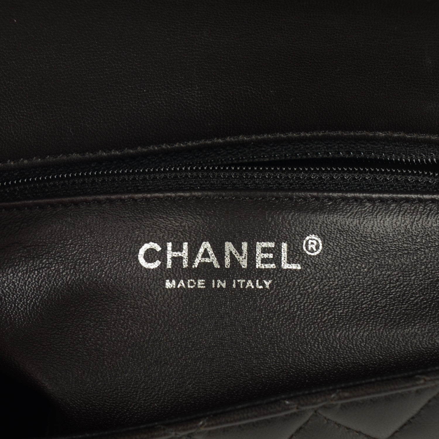 Chanel Lambskin Quilted Classic Twist Crescent Flap Black Grey 7 of 9