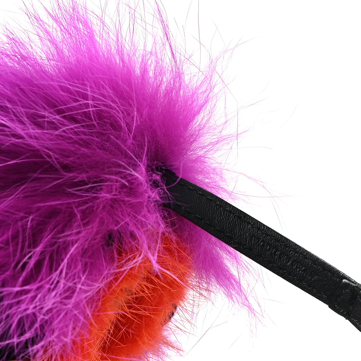 Fendi Fox Mink Goat Fur Oret Monster Bag Bug Charm Orchid Black 4 of 4