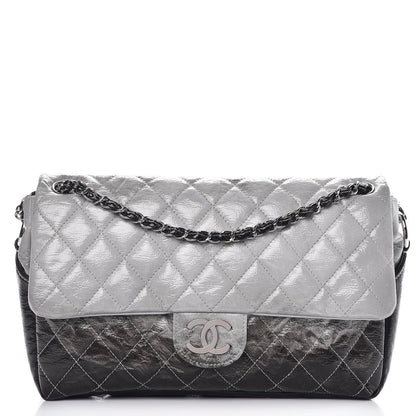 Chanel Vinyl Quilted Jumbo Melrose Degrade Flap Black 1 of 7