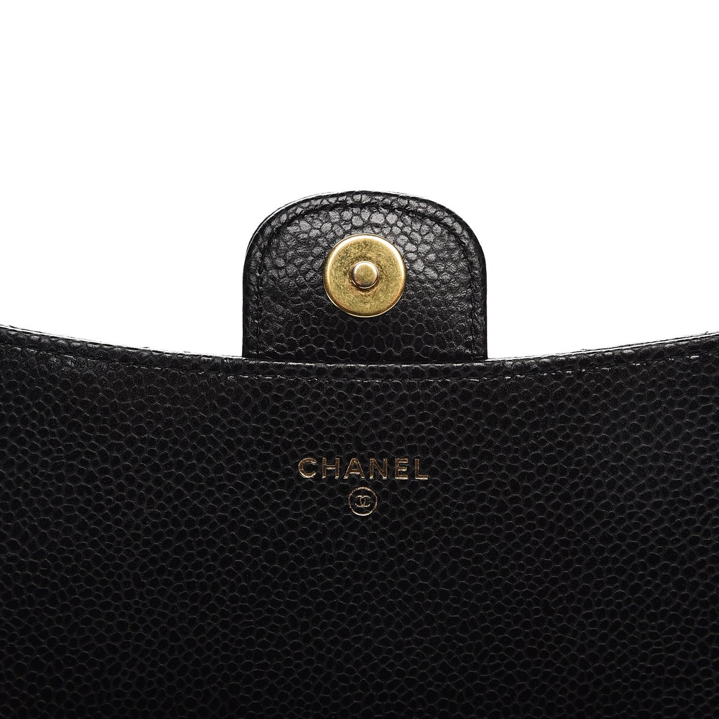 Caviar Quilted Wallet on Removable Chain Black