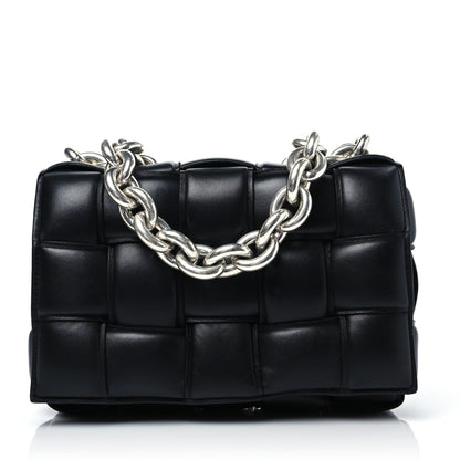 Bottega Veneta Lambskin Maxi Intreccio Padded Chain Cassette Crossbody Bag Black 1 of 8