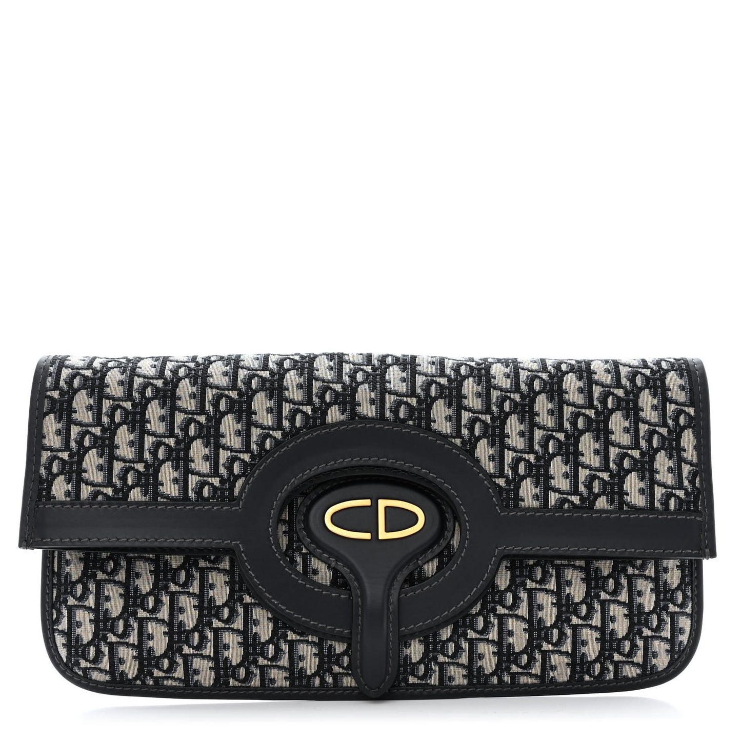 Oblique Fold Over Clutch Blue