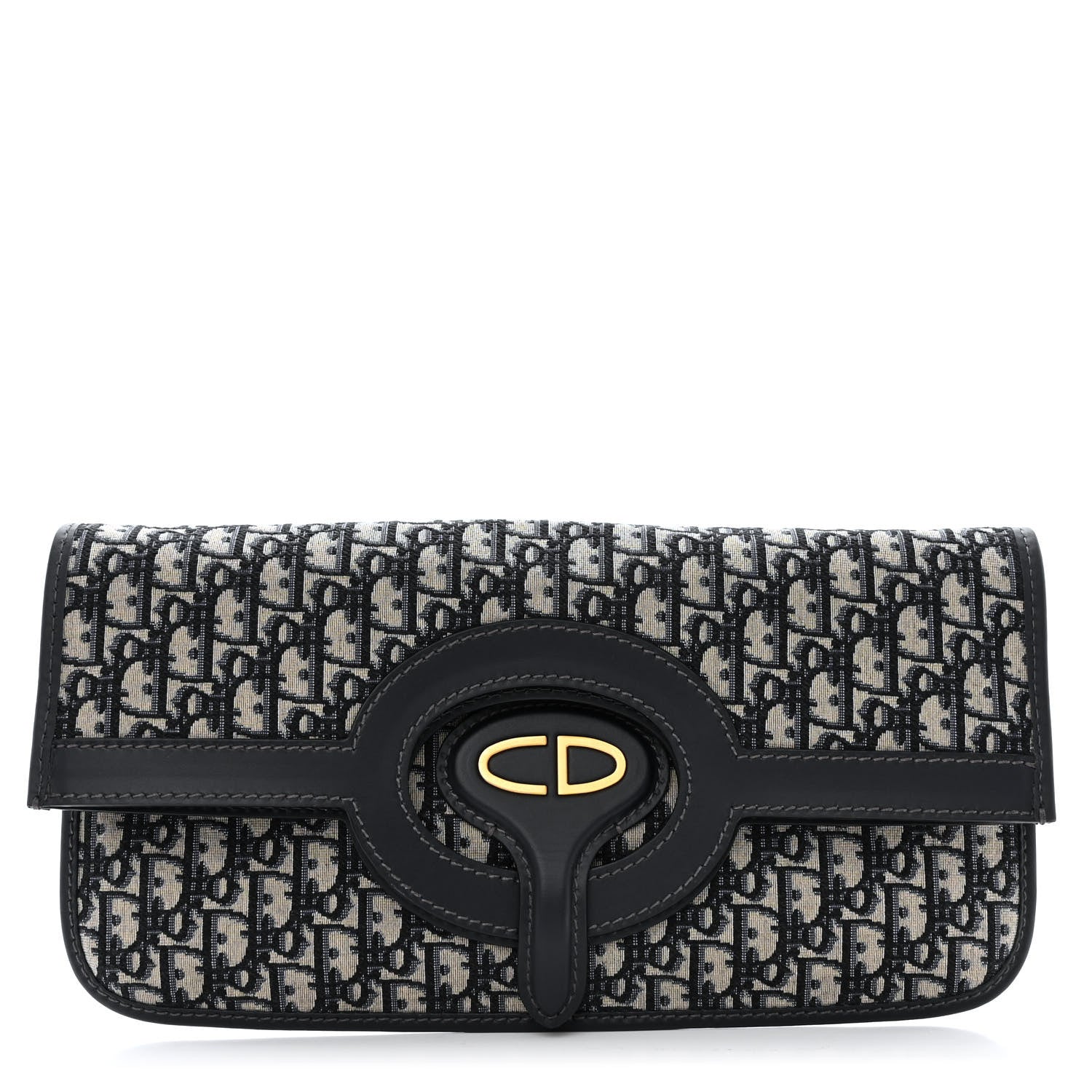 Christian Dior Oblique Fold Over Clutch Blue 1 of 11