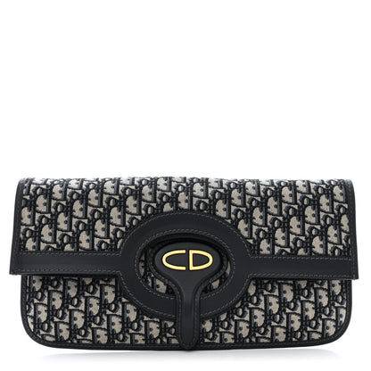 Christian Dior Oblique Fold Over Clutch Blue 1 of 11
