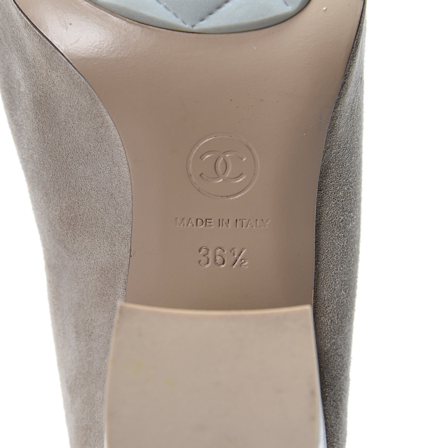 Chanel Suede Calfskin CC Short Boots 36.5 Beige 7 of 10