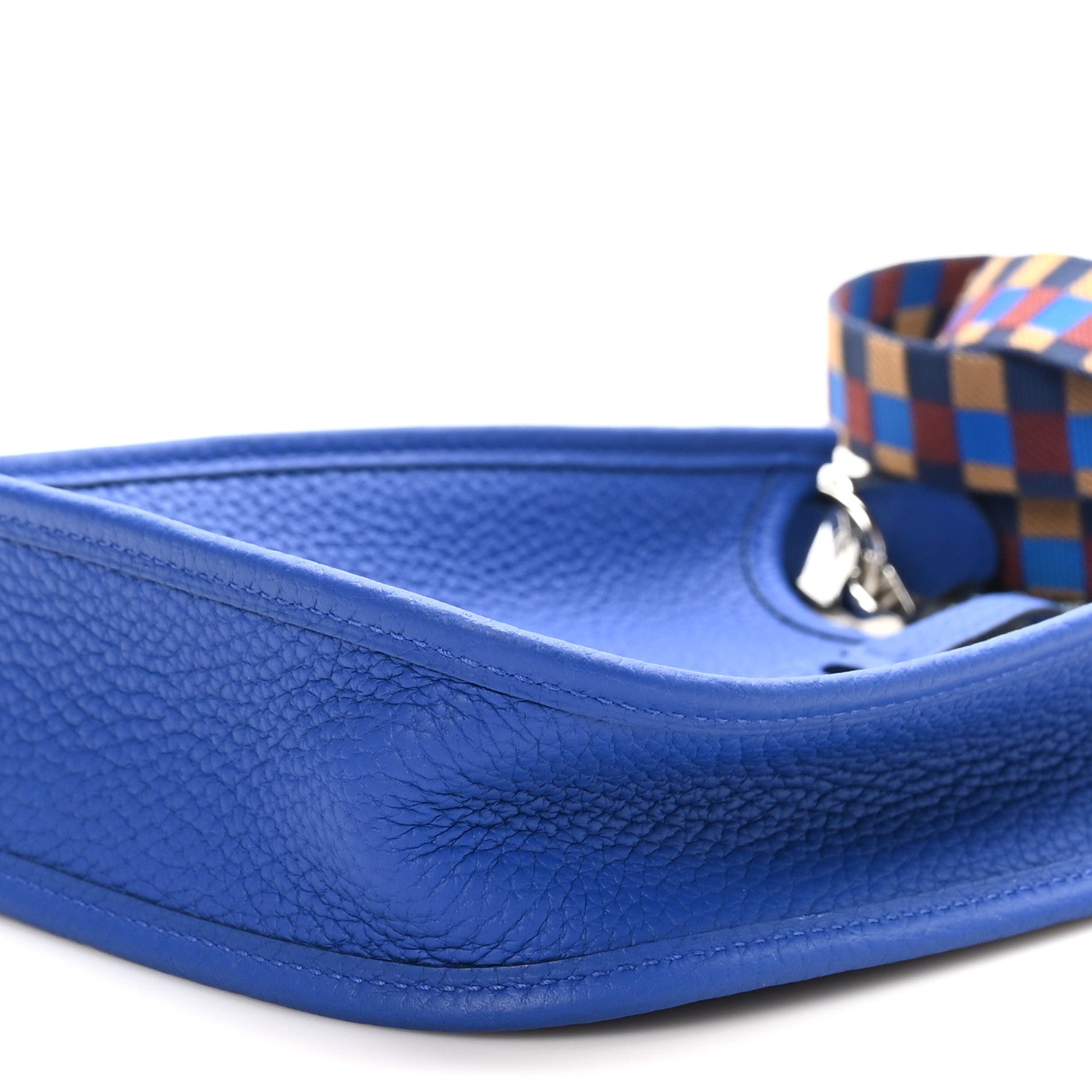 Hermes Taurillon Clemence Maxi Quadrille Evelyne TPM Royal Bleu Bleu Bill Biscuit Rouge H 10 of 11