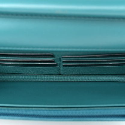 Chanel Lambskin Gripoix Quilted Wallet On Chain WOC Turquoise 5 of 13