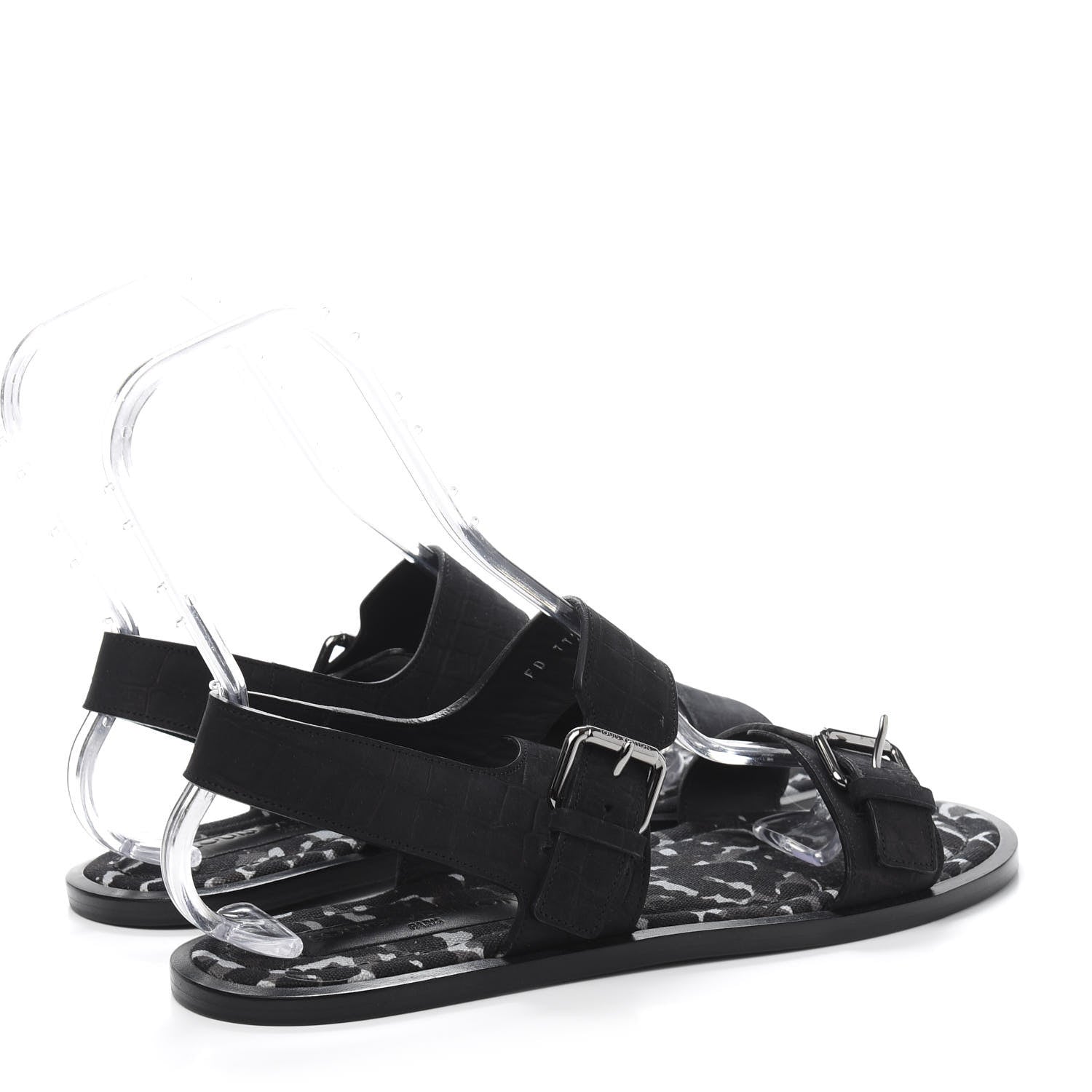 Louis Vuitton Nubuck Crocodile Embossed Mens Sandals 9.5 Black 4 of 9