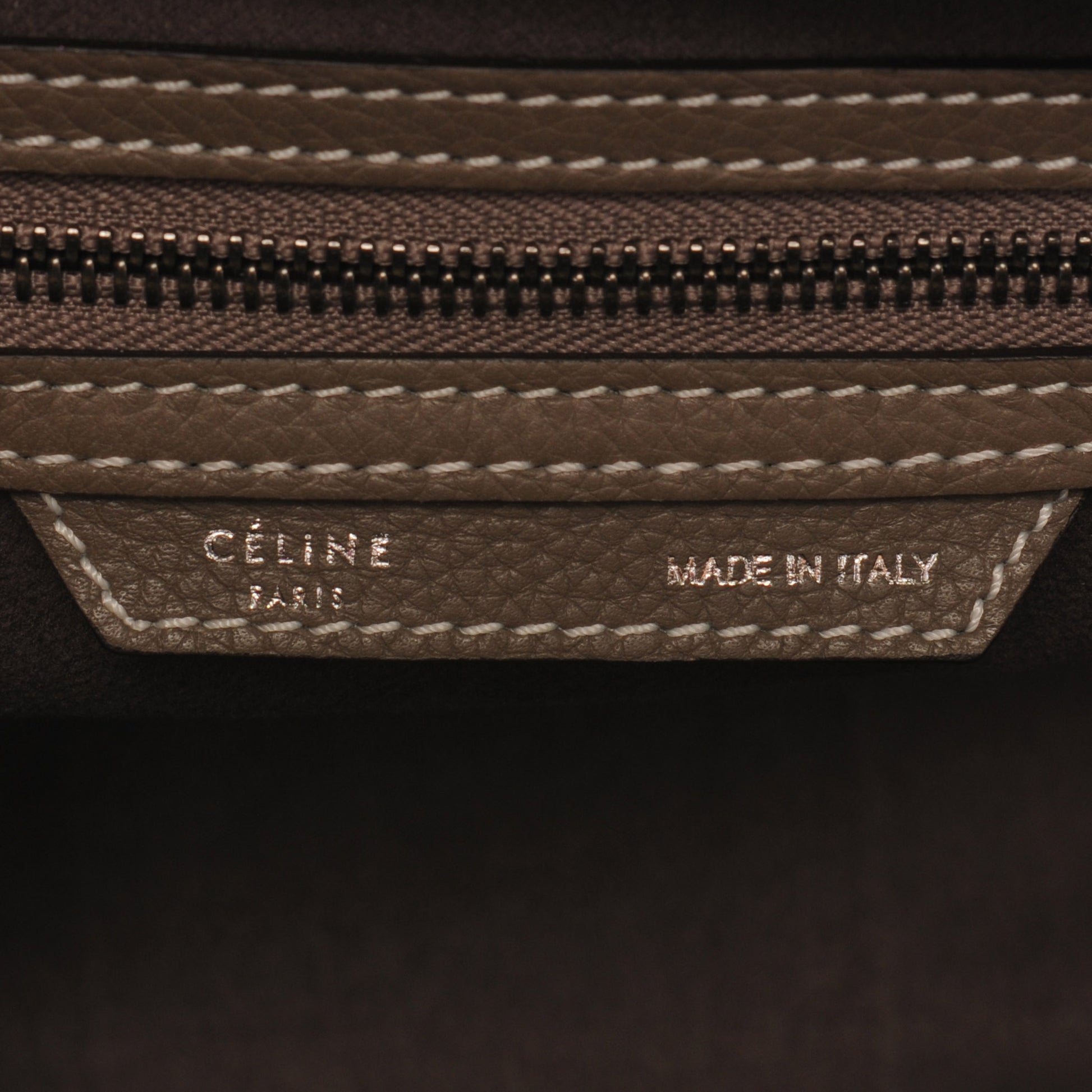 Celine Drummed Calfskin Micro Luggage Souris 7 of 8