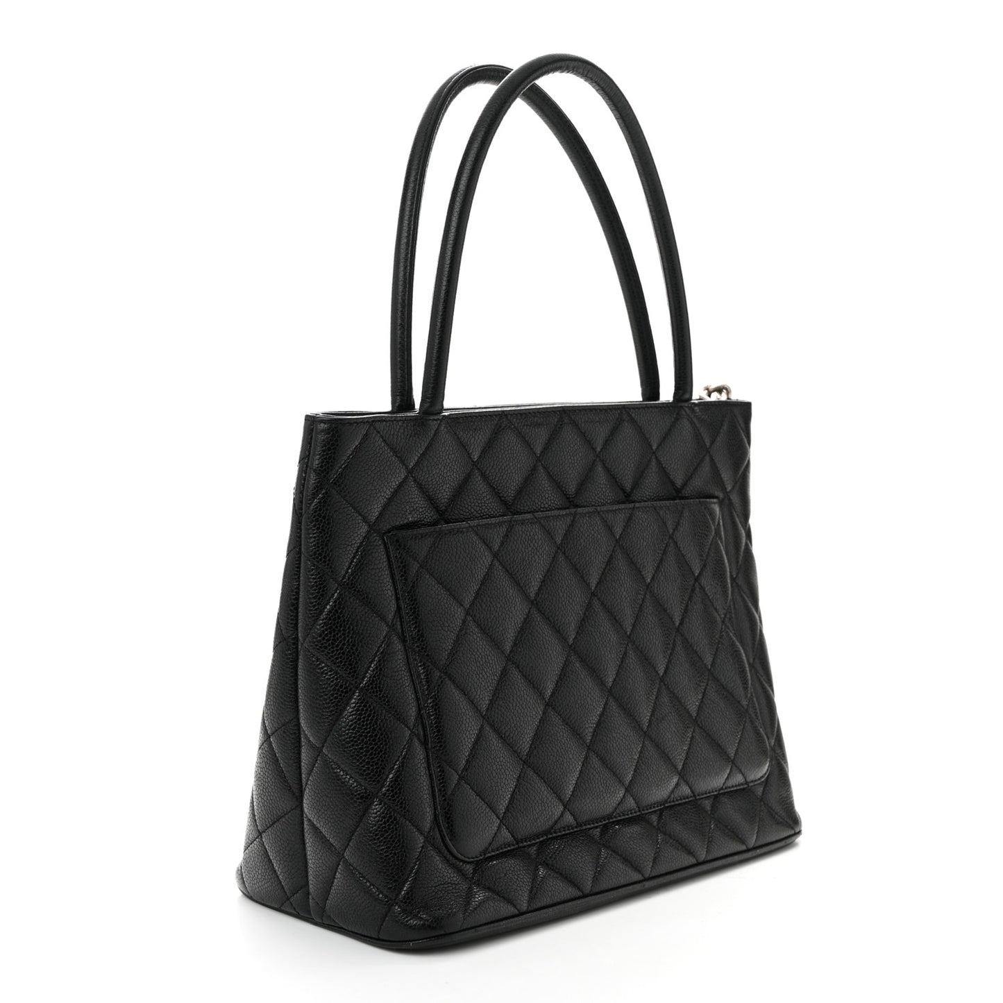 Caviar Quilted Medallion Tote Black