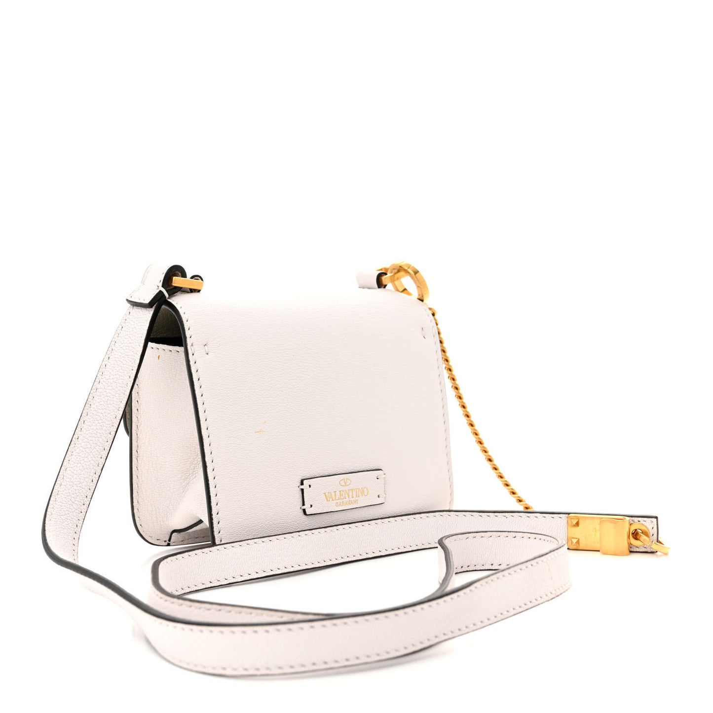 Goatskin Micro VSling Shoulder Bag White