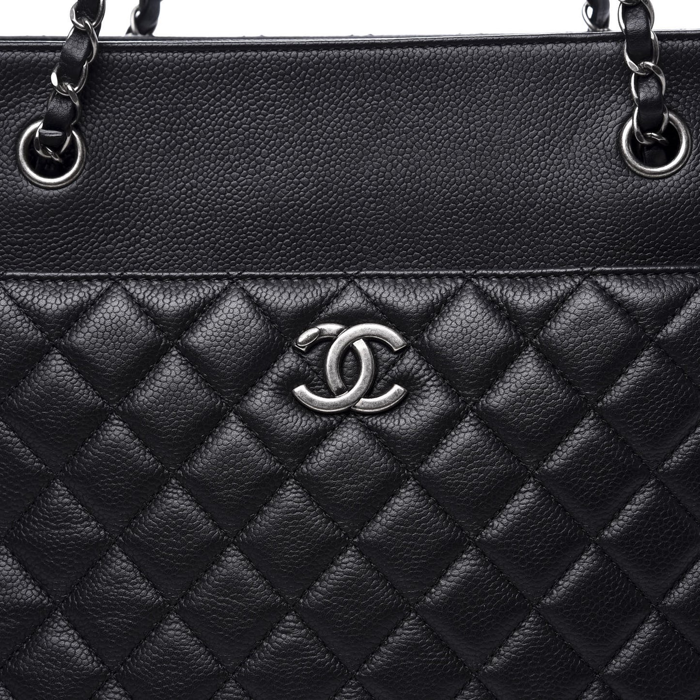 Caviar Quilted Urban Companion Shopping Tote Black
